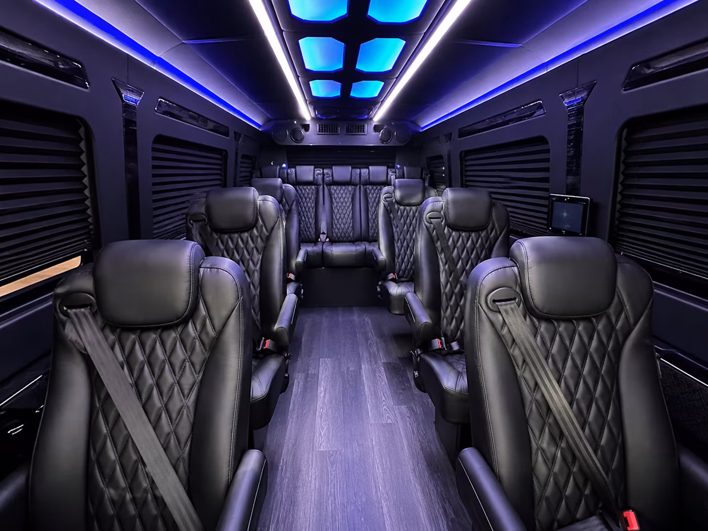 manchester 10 passenger sprinter van inside